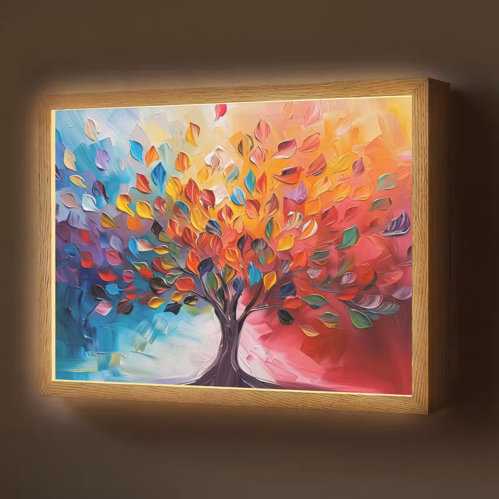 Lightbox - Wandlamp - Boom - Levensboom - Kleurrijk - Abstract — 1