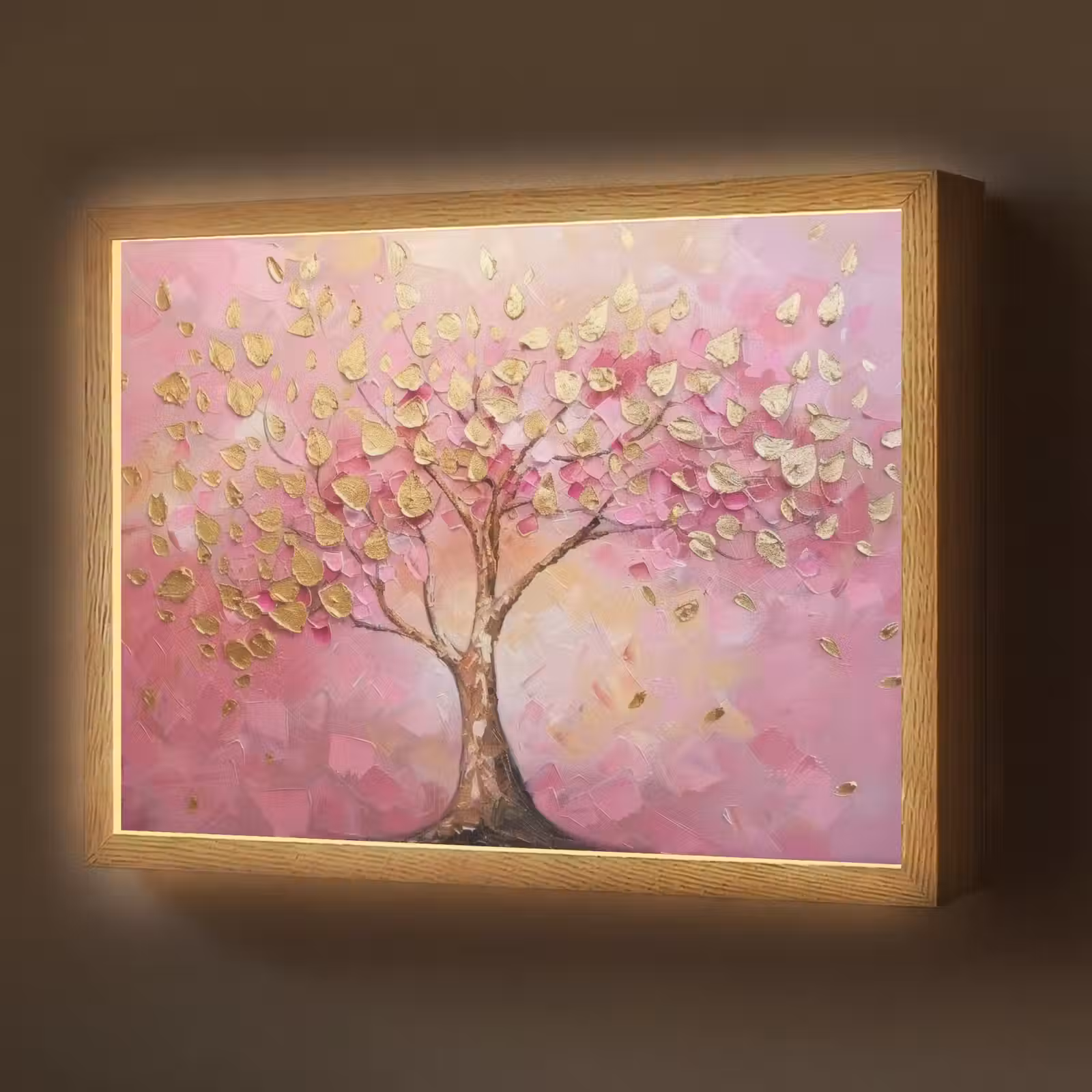Lightbox - Wandlamp - Boom - Roze - Goud - Modern — 1