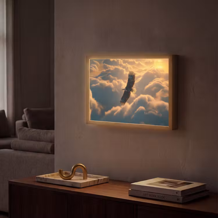 Lightbox - Wandlamp - Adelaar - Wolken - Zon — 2