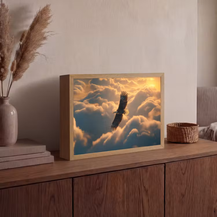 Lightbox - Wandlamp - Adelaar - Wolken - Zon — 4