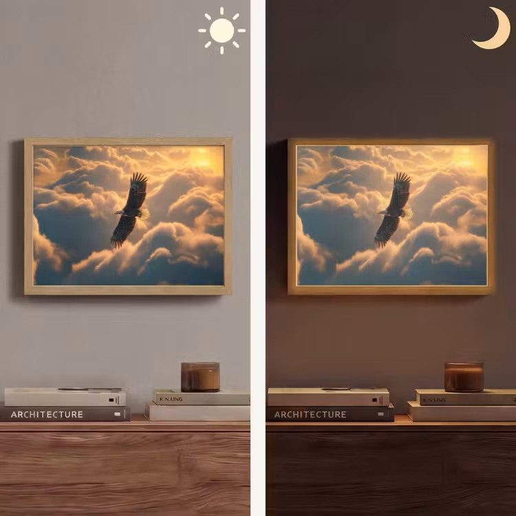 Lightbox - Wandlamp - Adelaar - Wolken - Zon — 6