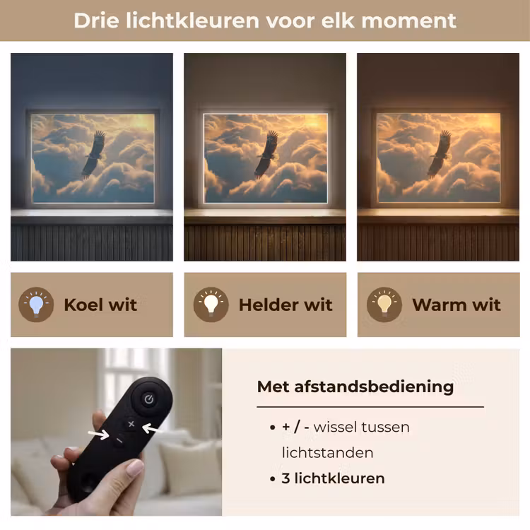 Lightbox - Wandlamp - Adelaar - Wolken - Zon — 8