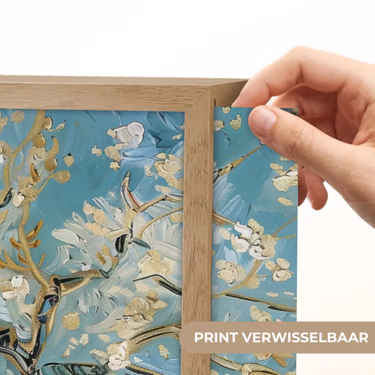 Lightbox - Wandlamp - Amandelbloesem boom - Blauw - Abstract — 5