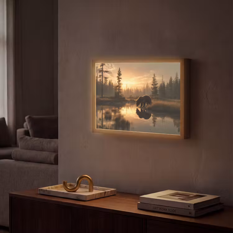 Lightbox - Wandlamp - Beer - water - Bos - Ochtendlicht — 2