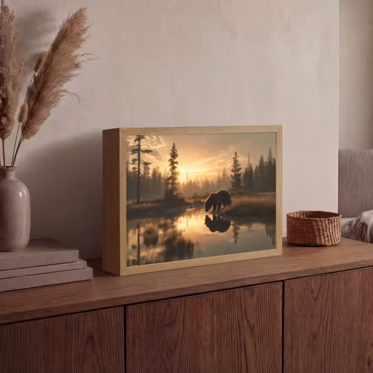 Lightbox - Wandlamp - Beer - water - Bos - Ochtendlicht — 4