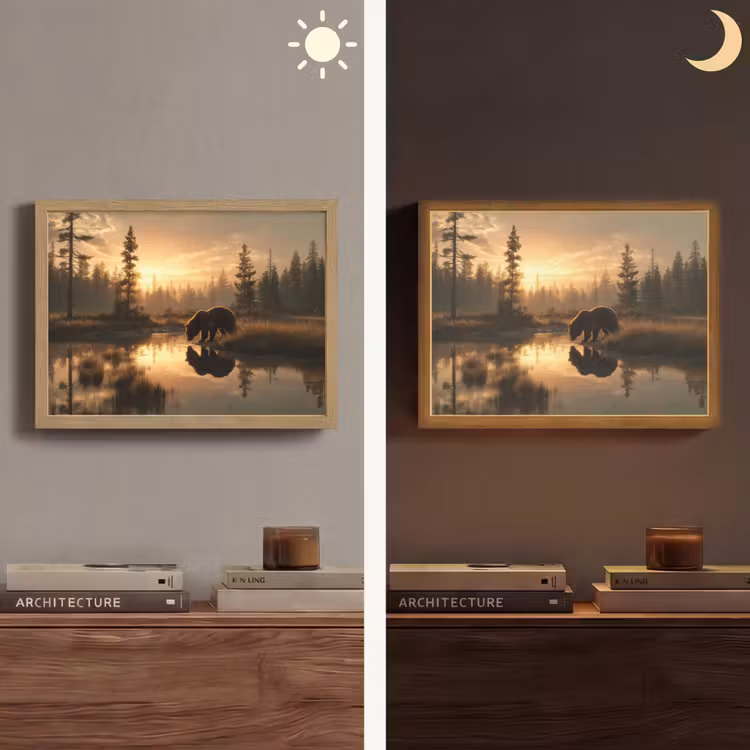 Lightbox - Wandlamp - Beer - water - Bos - Ochtendlicht — 6