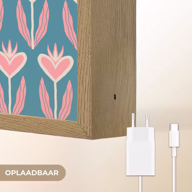 Lightbox - Wandlamp - Blauw - Retro - Patroon - Hartjes — 7