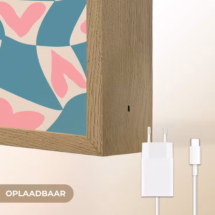 Lightbox - Wandlamp - Blauw - Vlakken - Patroon - Hartjes — 7