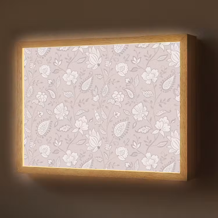 Lightbox - Wandlamp - Bloemen - Getekend - Lavendel — 1