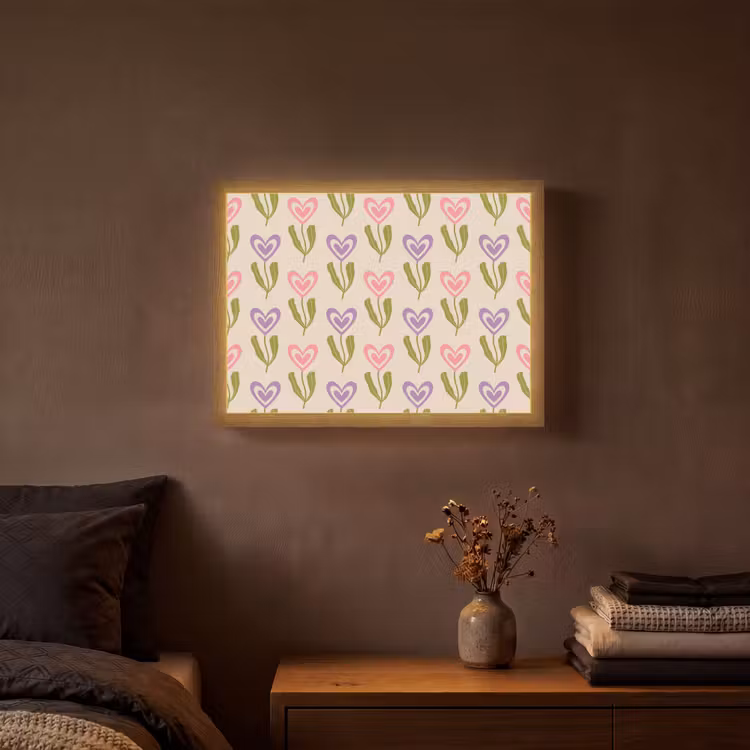 Lightbox - Wandlamp - Bloemen - Hartjes - Patroon — 3