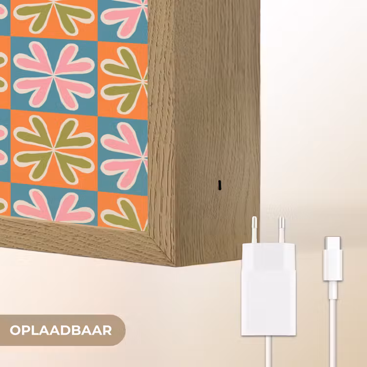 Lightbox - Wandlamp - Bloemen - Retro - Patroon - Kleurrijk — 7