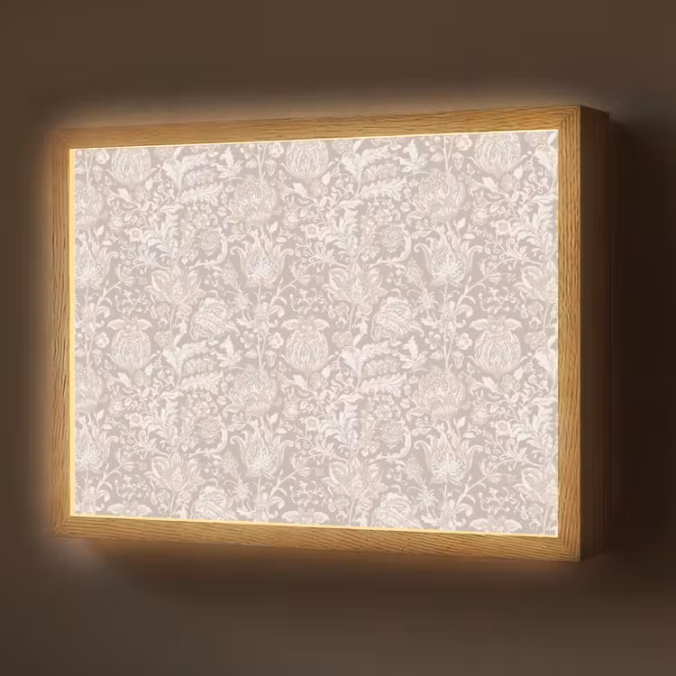 Lightbox - Wandlamp - Bloemenprint - Grijs - Crème — 1