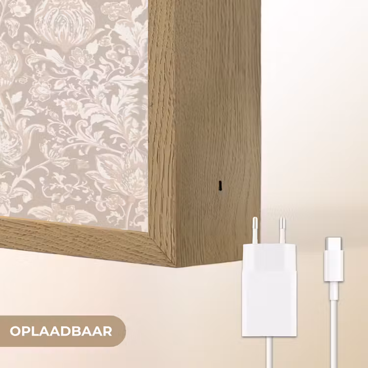 Lightbox - Wandlamp - Bloemenprint - Grijs - Crème — 7