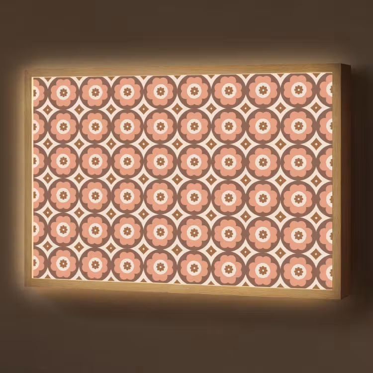 Lightbox - Wandlamp - Bloemvormen - Patroon - Roze - Vintage — 1
