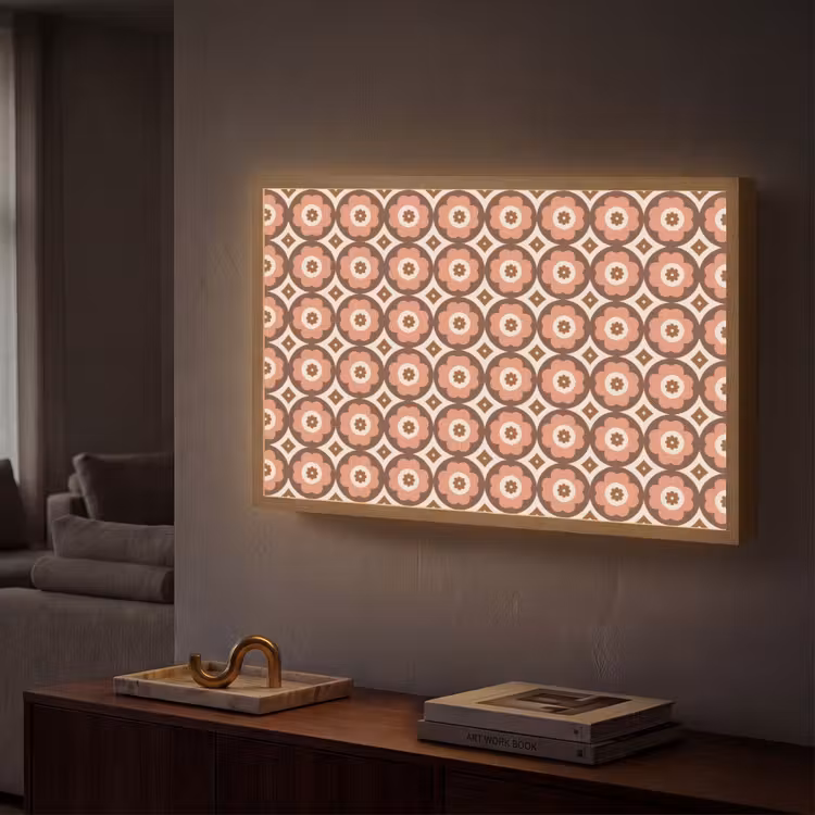 Lightbox - Wandlamp - Bloemvormen - Patroon - Roze - Vintage — 2
