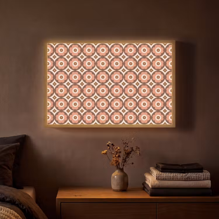 Lightbox - Wandlamp - Bloemvormen - Patroon - Roze - Vintage — 3
