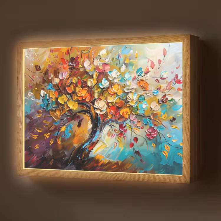 Lightbox - Wandlamp - Boom - Abstract - Kleurrijk - Bloemen — 1