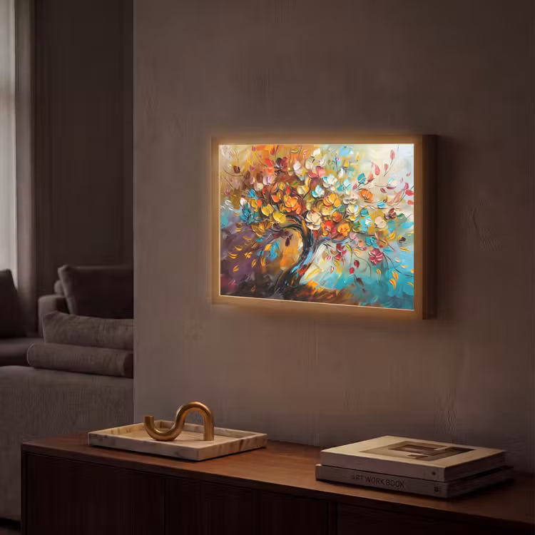 Lightbox - Wandlamp - Boom - Abstract - Kleurrijk - Bloemen — 2