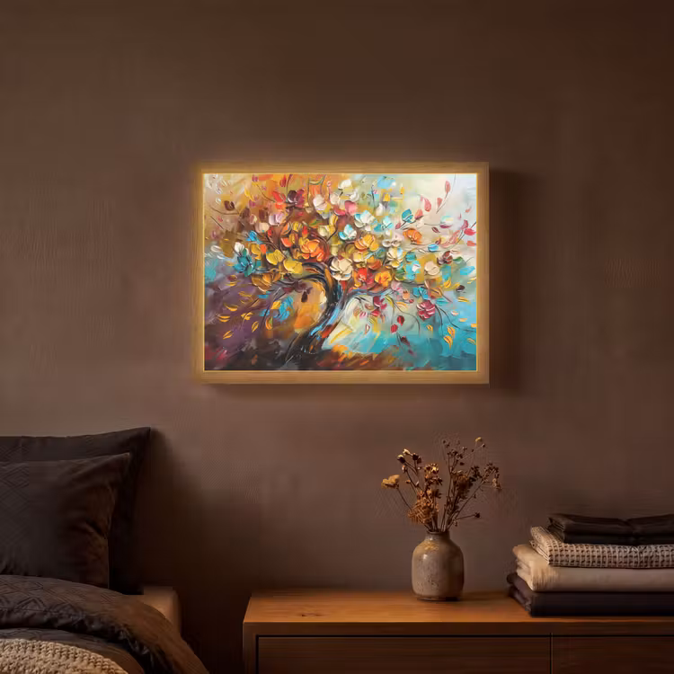 Lightbox - Wandlamp - Boom - Abstract - Kleurrijk - Bloemen — 3
