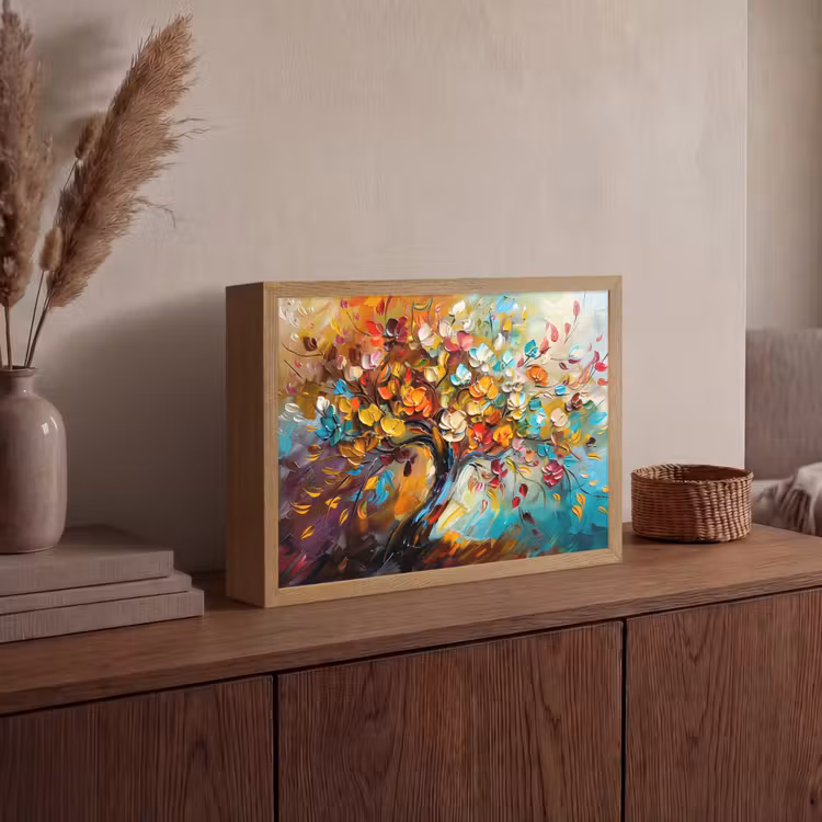 Lightbox - Wandlamp - Boom - Abstract - Kleurrijk - Bloemen — 4