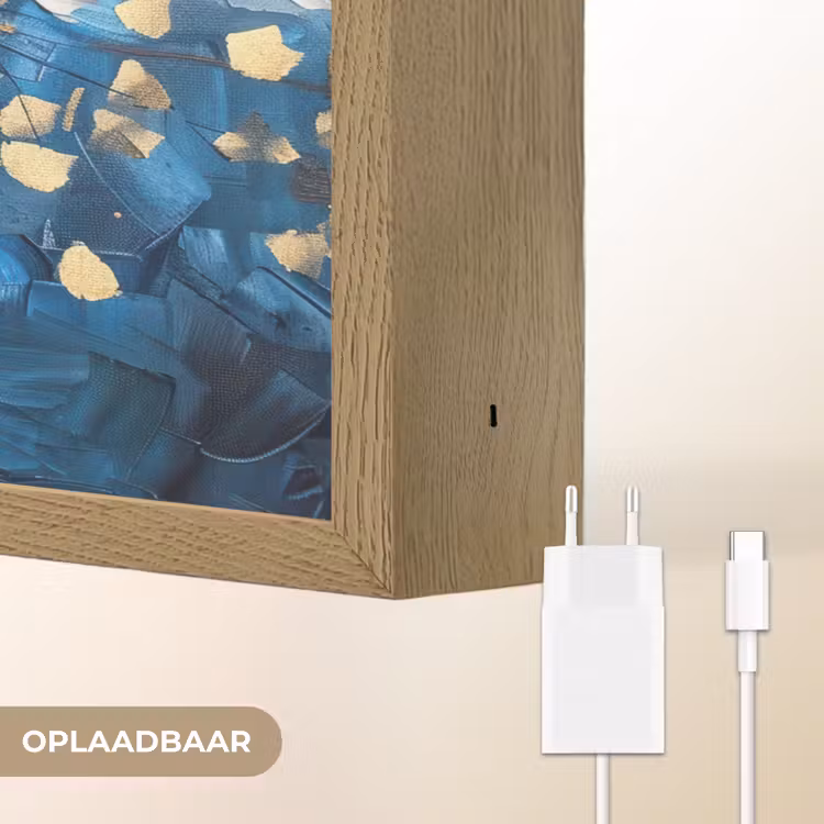 Lightbox - Wandlamp - Boom - Blauw - Goud - Abstract — 7