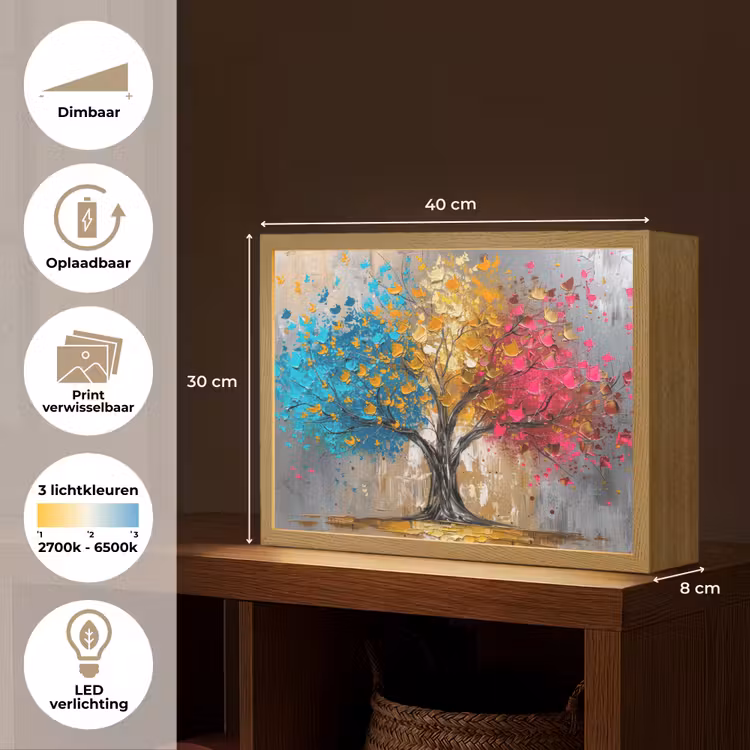 Lightbox - Wandlamp - Boom - Kleurrijk - Grijs - Modern — 10