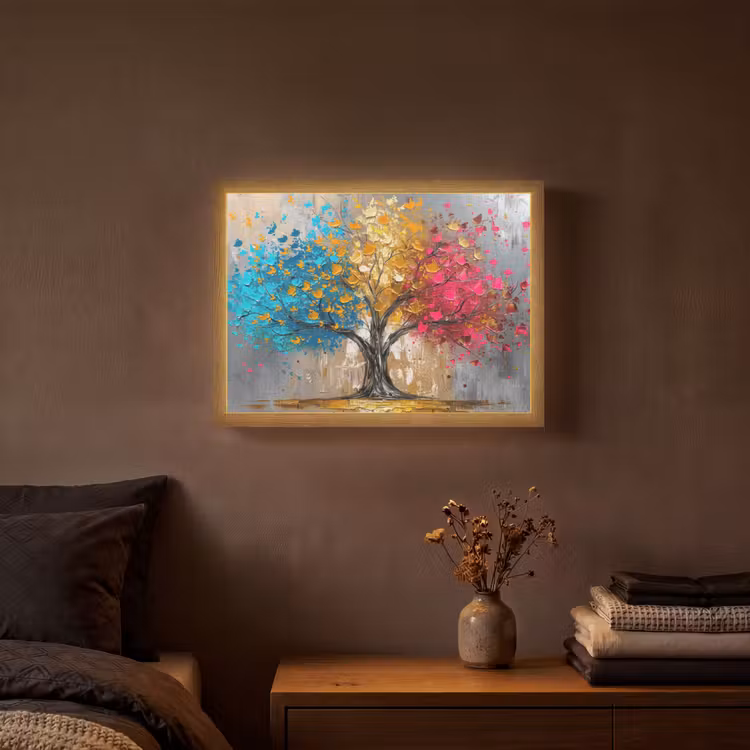 Lightbox - Wandlamp - Boom - Kleurrijk - Grijs - Modern — 3