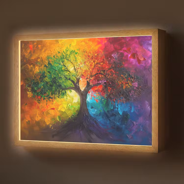 Lightbox - Wandlamp - Boom - Kleurrijk - Modern - Abstract — 1