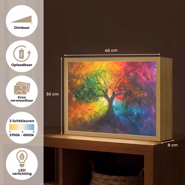 Lightbox - Wandlamp - Boom - Kleurrijk - Modern - Abstract — 10