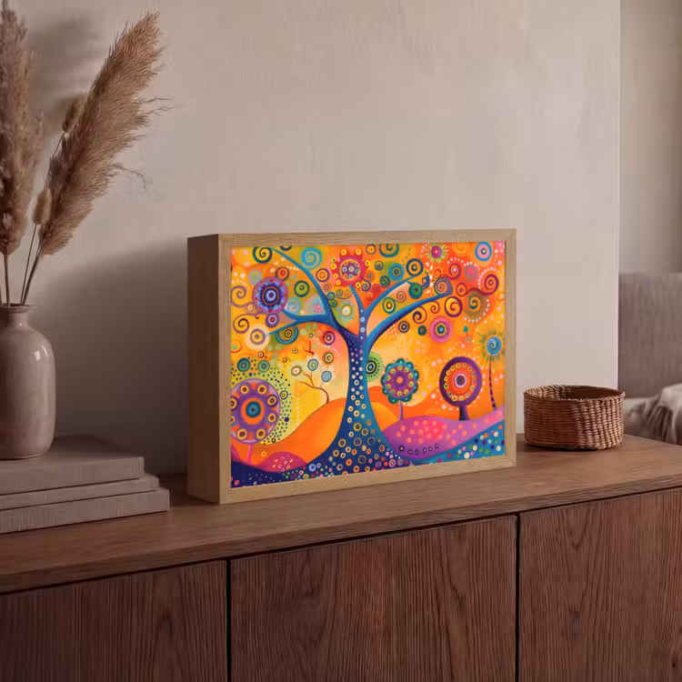 Lightbox - Wandlamp - Boom - Levensboom - Abstract - Kleurrijk — 4