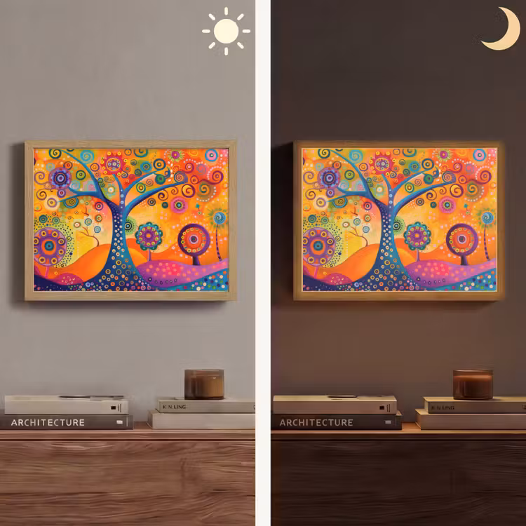 Lightbox - Wandlamp - Boom - Levensboom - Abstract - Kleurrijk — 6