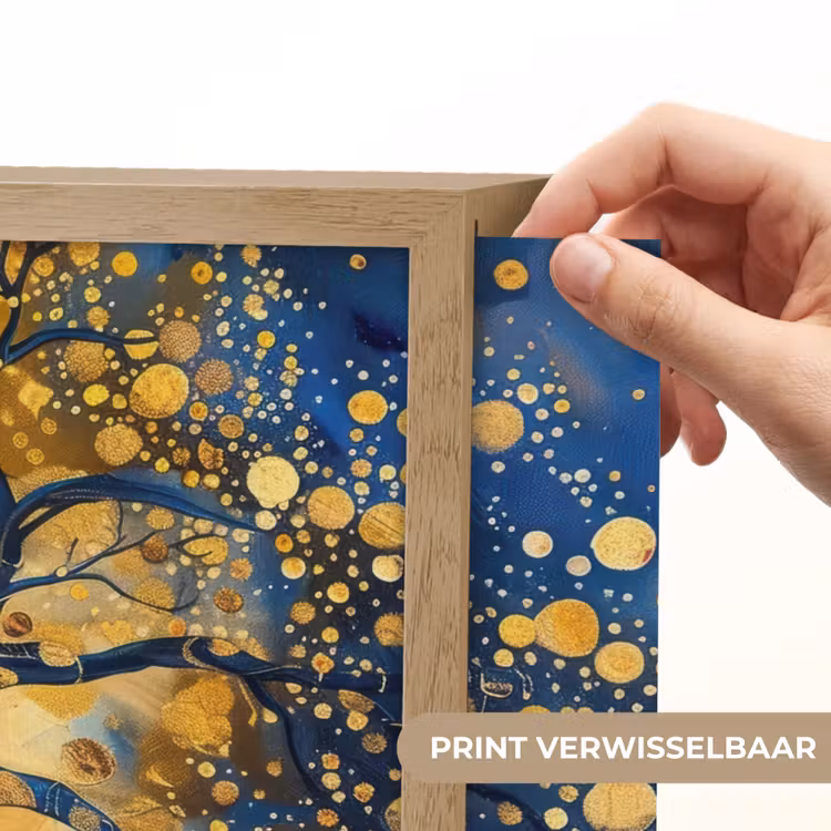 Lightbox - Wandlamp - Boom - Levensboom - Blauw - Goud — 5