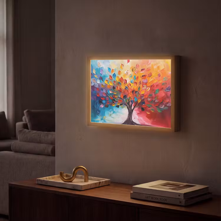 Lightbox - Wandlamp - Boom - Levensboom - Kleurrijk - Abstract — 2