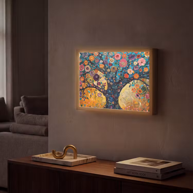 Lightbox - Wandlamp - Boom - Levensboom - Kleurrijk - Bloemen - Modern — 2