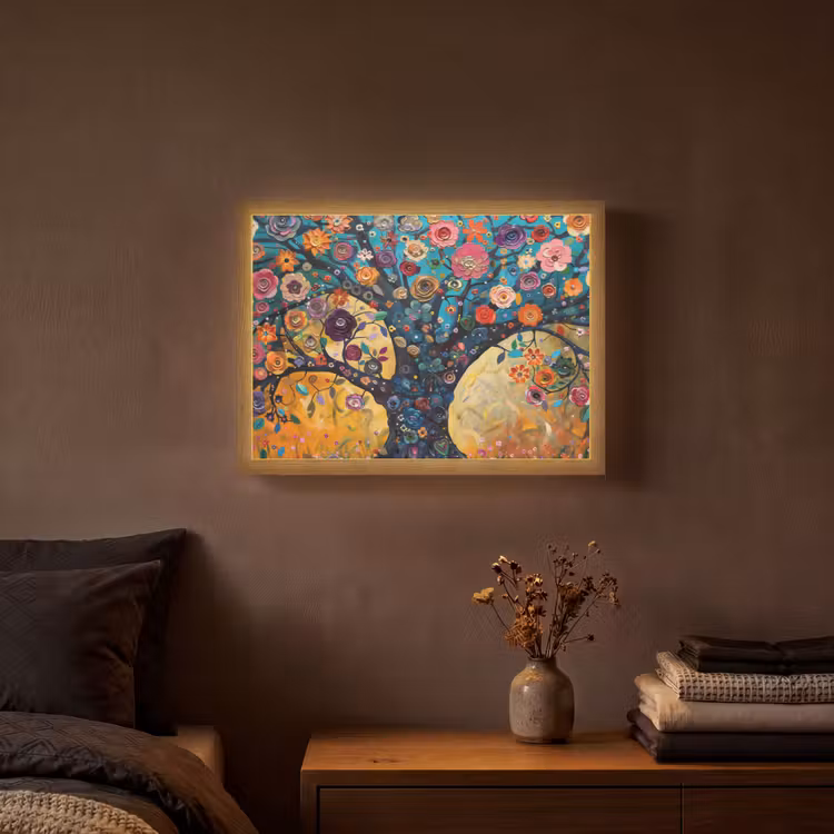 Lightbox - Wandlamp - Boom - Levensboom - Kleurrijk - Bloemen - Modern — 3