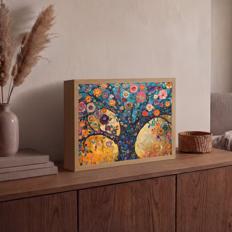 Lightbox - Wandlamp - Boom - Levensboom - Kleurrijk - Bloemen - Modern — 4