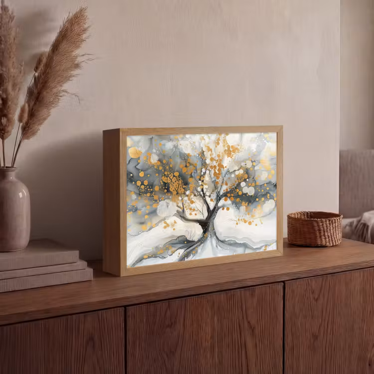 Lightbox - Wandlamp - Boom - Modern - Abstract - Goud - Zwart - Wit — 4