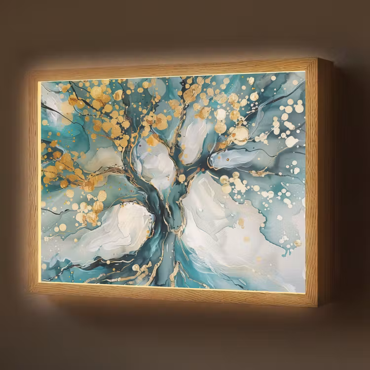 Lightbox - Wandlamp - Boom - Modern - Verflook - Turquoise - Goud — 1