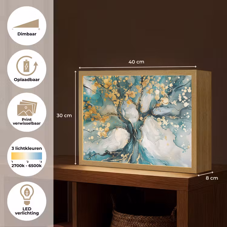 Lightbox - Wandlamp - Boom - Modern - Verflook - Turquoise - Goud — 10