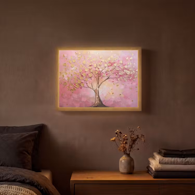 Lightbox - Wandlamp - Boom - Roze - Goud - Modern — 3