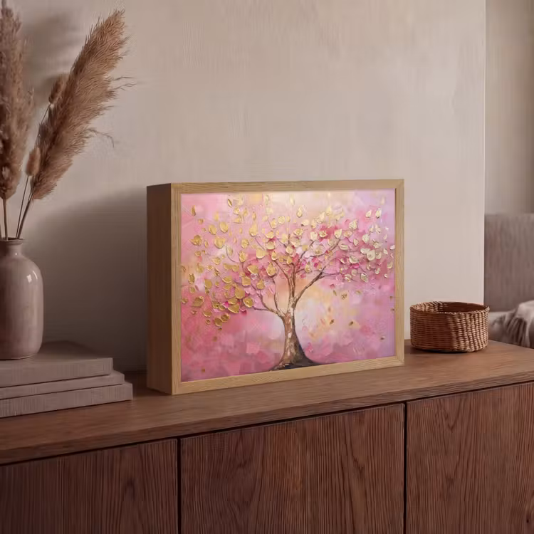 Lightbox - Wandlamp - Boom - Roze - Goud - Modern — 4