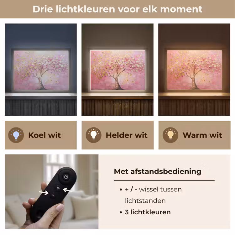 Lightbox - Wandlamp - Boom - Roze - Goud - Modern — 8