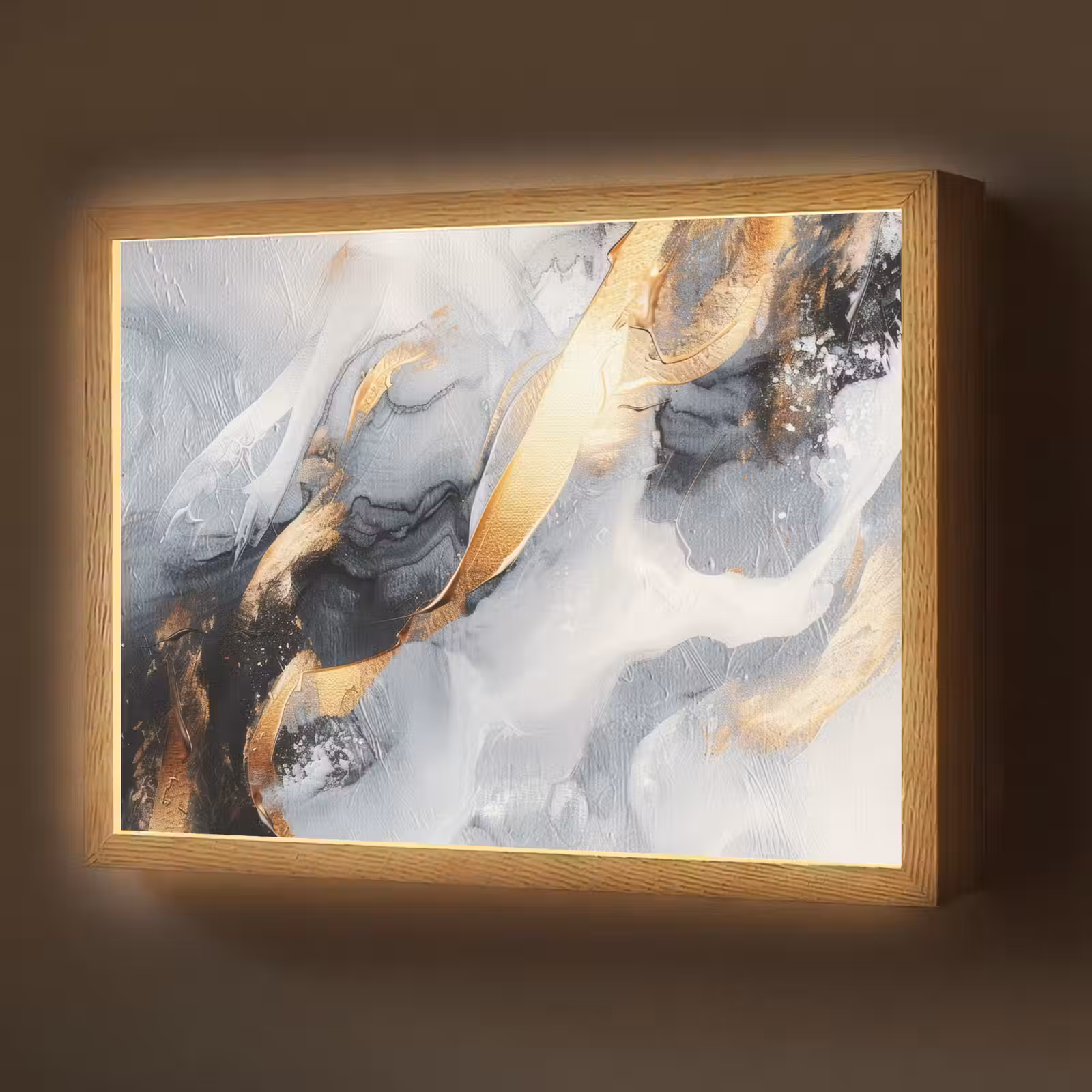 Lightbox - Wandlamp - Abstract - Goud - Verf - Aesthetic - Art — 1