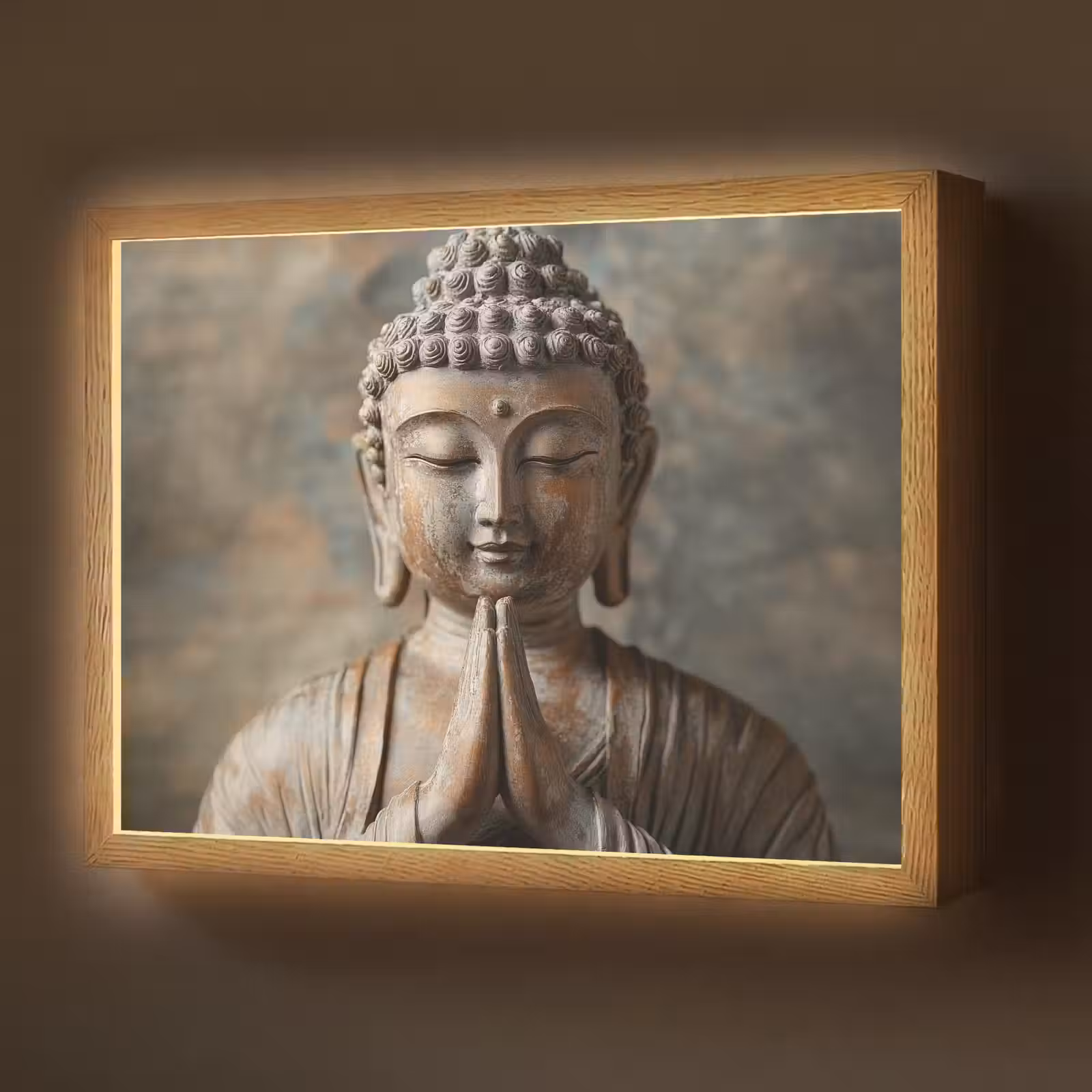 Lightbox - Wandlamp - Boedha - Beeld - Bruin - Rust — 1