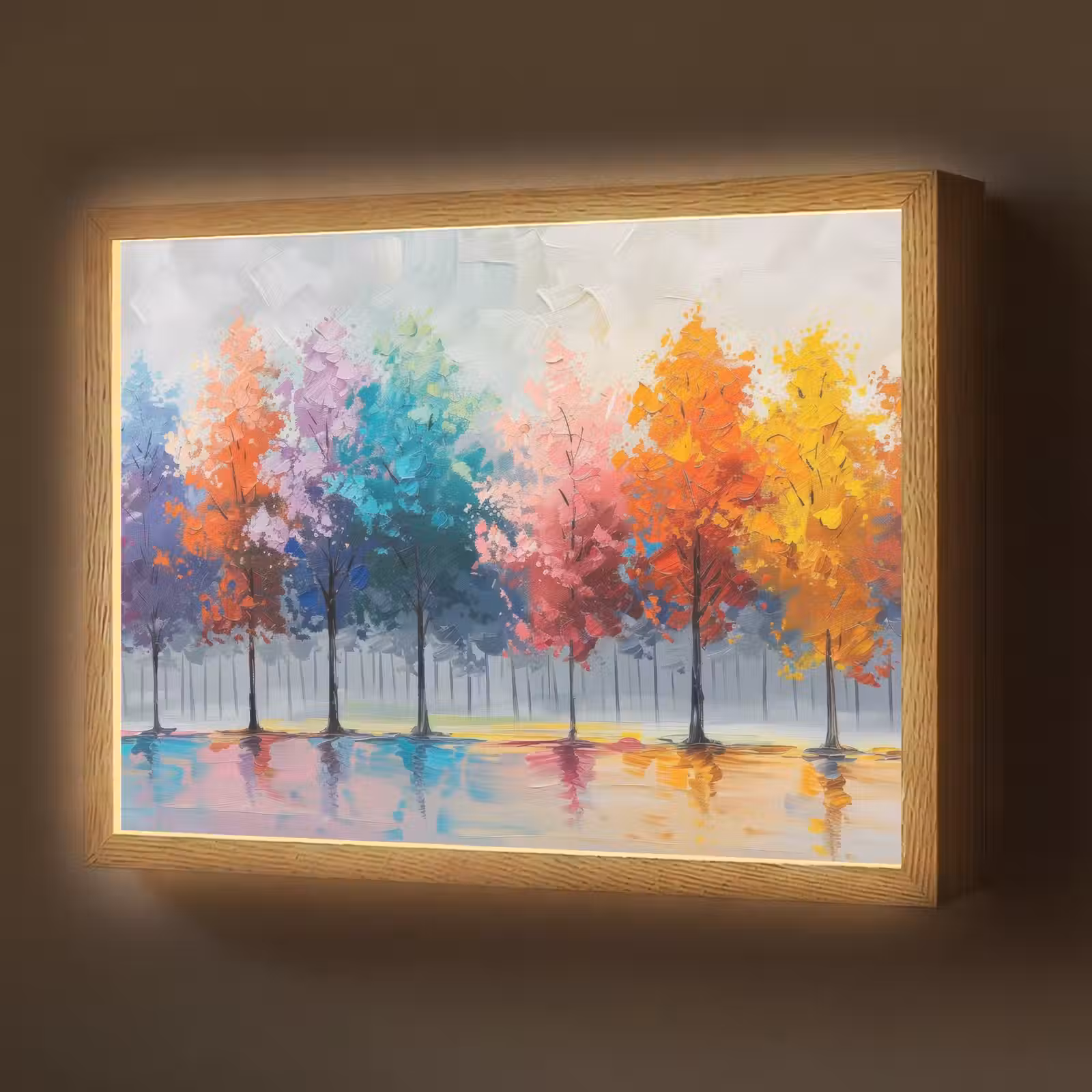 Lightbox - Wandlamp - Bomen - Kleurrijk - Natuur - Abstract — 1