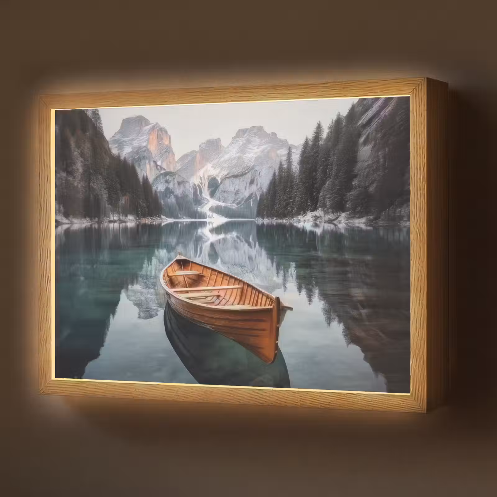 Lightbox - Wandlamp - Boot - Bergen - Natuur - Water — 1