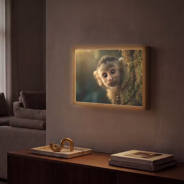 Lightbox - Wandlamp - Aap - Boomstronk - Bruin — 2