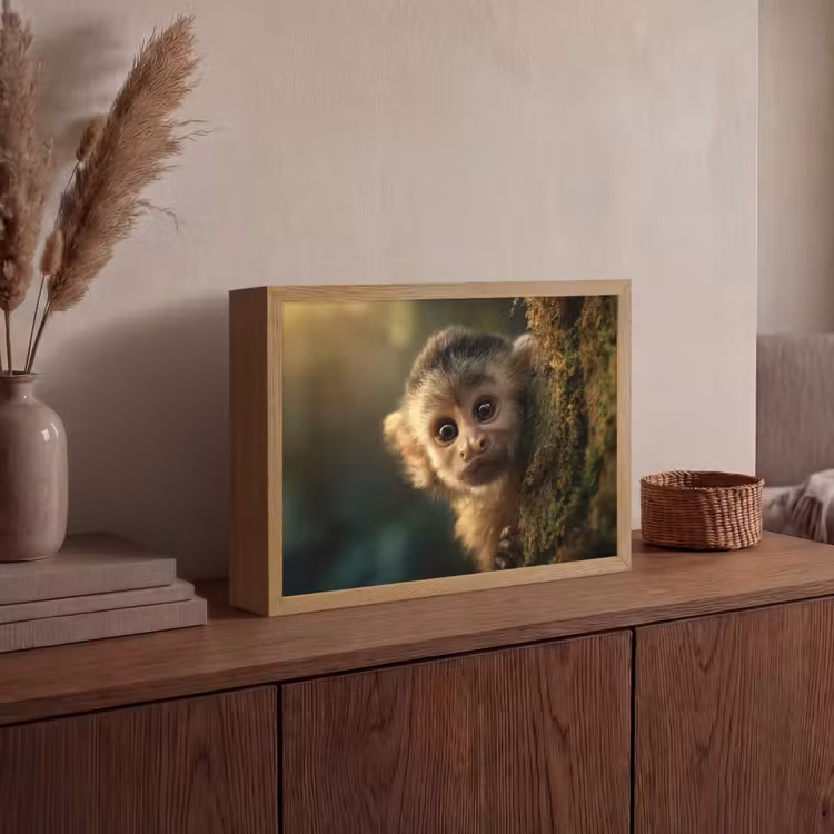 Lightbox - Wandlamp - Aap - Boomstronk - Bruin — 4