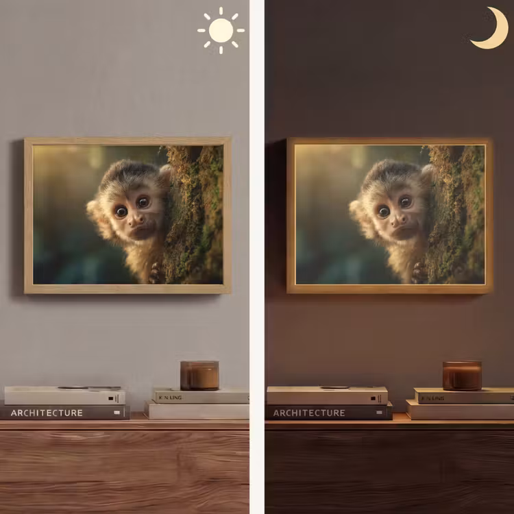 Lightbox - Wandlamp - Aap - Boomstronk - Bruin — 6