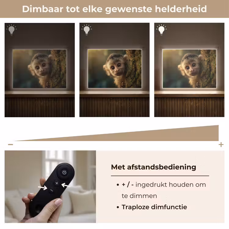 Lightbox - Wandlamp - Aap - Boomstronk - Bruin — 9